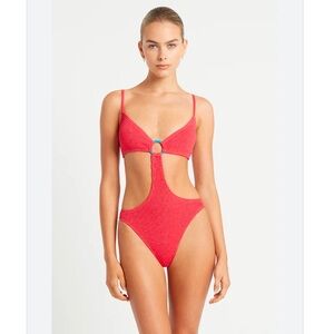 New Bond Eye Ring Cabai One Piece Swimsuit